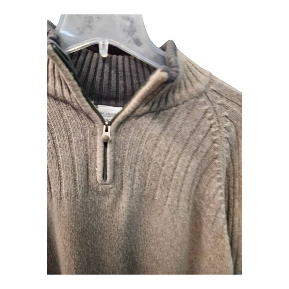 Columbia Quarter Zip Tan Pullover Sweater Mens Size Large - Picture 3 of 7